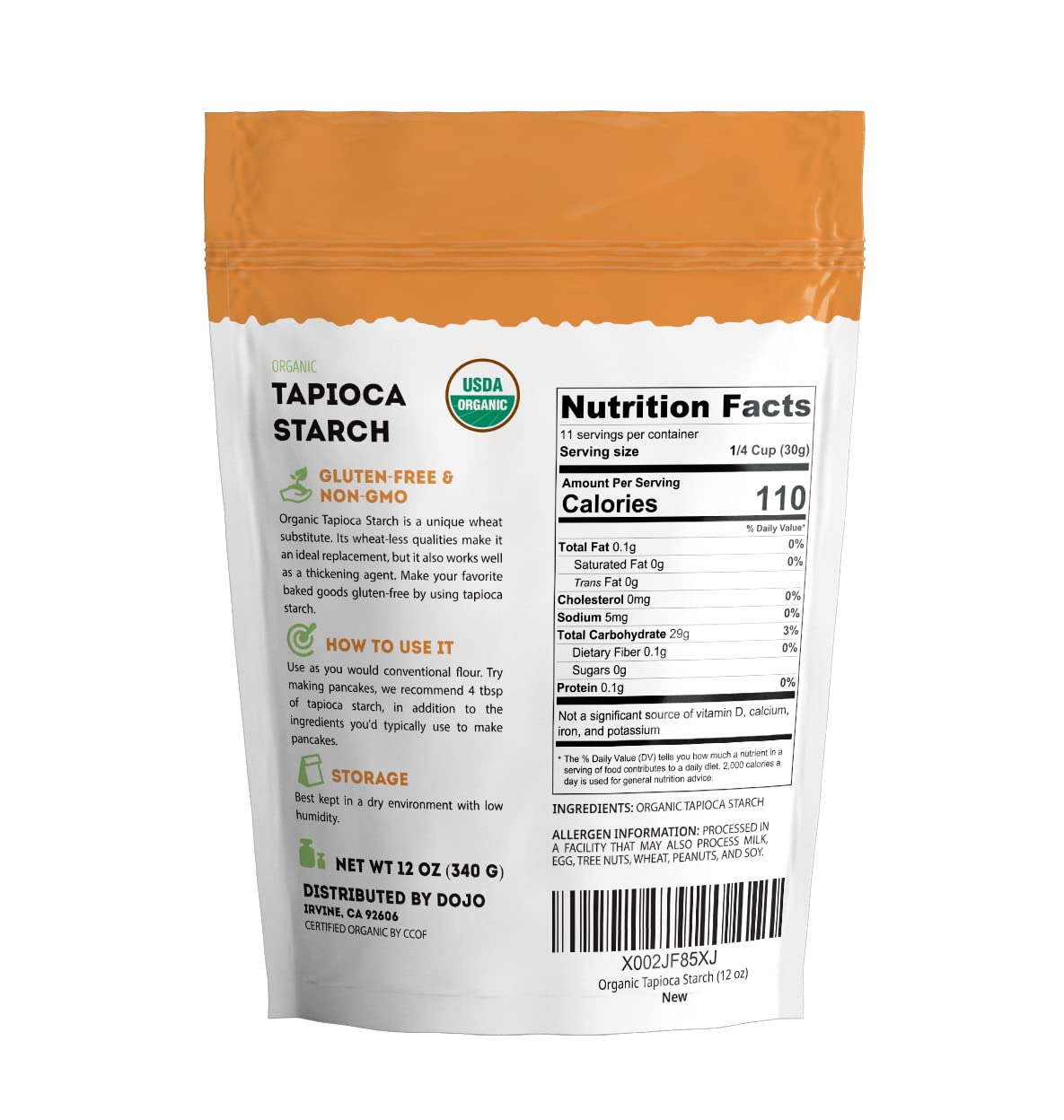 Kate Naturals Tapioca Starch Flour for Baking, Cooking & Boba Pearls (12oz, Organic, Non-GMO, Gluten Free) - Image 2