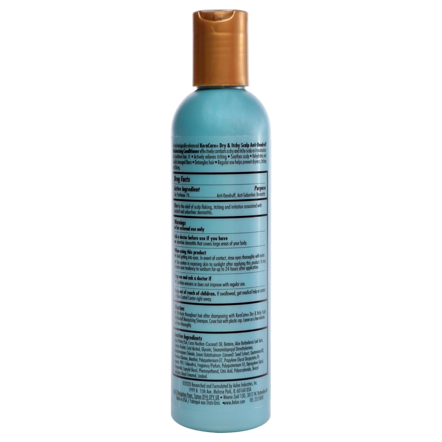KeraCare Dry & Itchy Moisturizing Conditioner 8 oz - With Flax Seed Extract, Coconut Oil and Aloe Leaf Juice - Effective Against Dandruff, Seborrheic Dermatitis and Seborrhea - Image 4