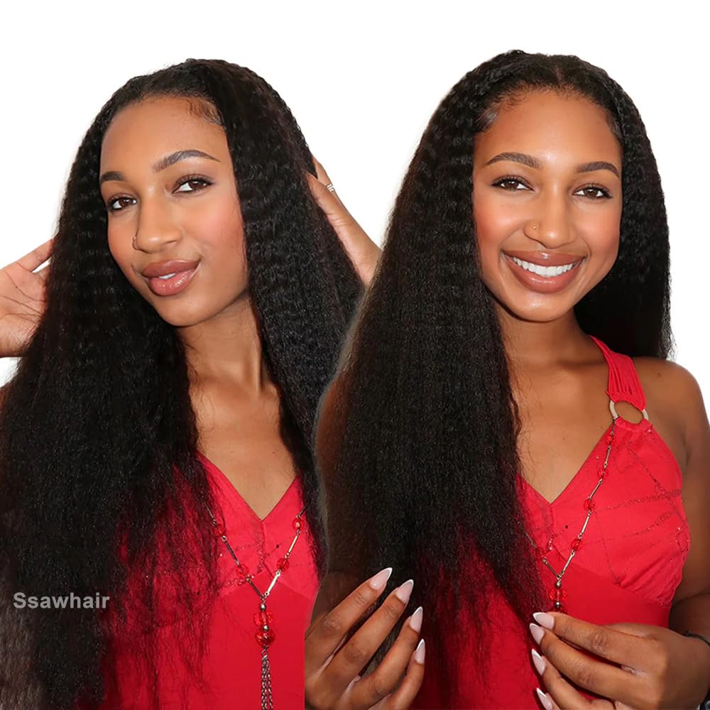 Kinky Straight Crochet Human Hair Knotless Pre-Separated Yaki Straight Human Hair With String Pre-Looped Reusable Feather Crochet Hair Extensions 20Inch 60g 50Strands - Image 8
