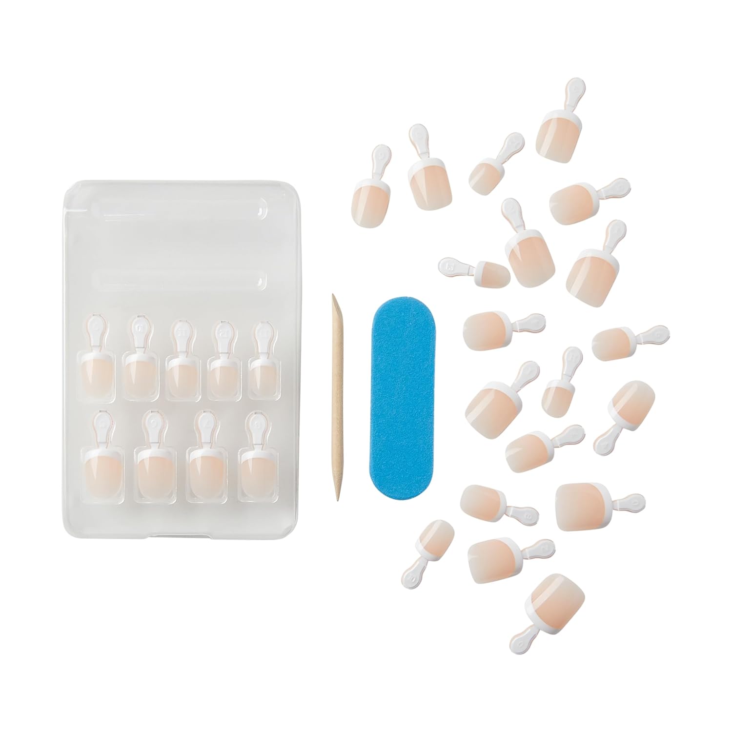 KISS Salon Acrylic, Press-On Nails, Nail glue included, 'Crush Hour', French, Petite Size, Squoval Shape, Includes 28 Nails, 2g Glue, 1 Manicure Stick, 1 Mini File - Image 7