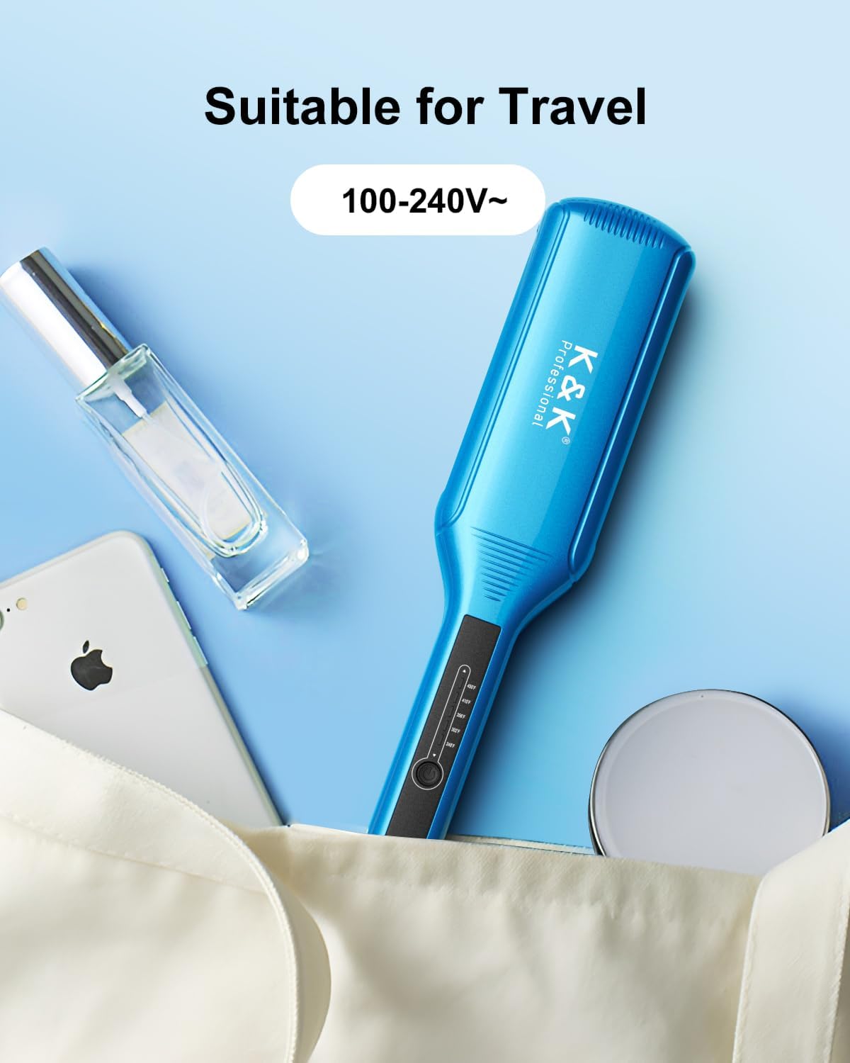 K&K Extra Wide 2.25" Hair Straightener, Flat Iron Infused with Argan Oil & Keratin, Professional Straighteners for Less Frizz, Shinier & Smoother Hair, Shine Therapy Styling Tools - Image 6