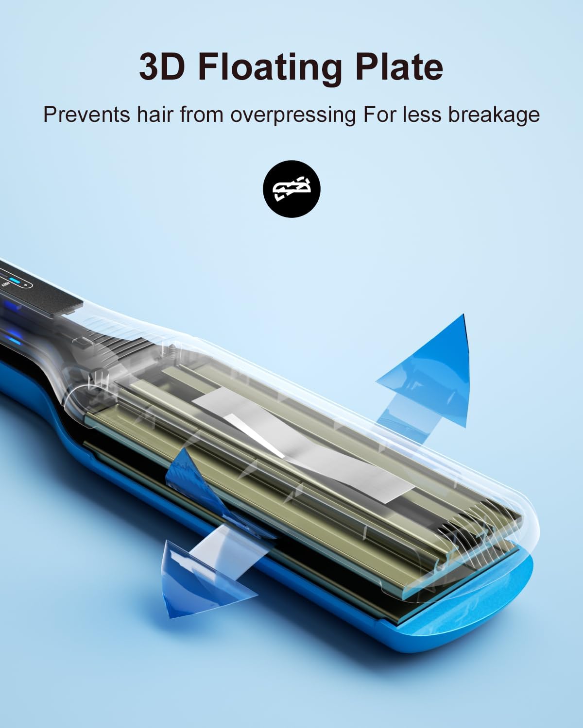 K&K Extra Wide 2.25" Hair Straightener, Flat Iron Infused with Argan Oil & Keratin, Professional Straighteners for Less Frizz, Shinier & Smoother Hair, Shine Therapy Styling Tools - Image 7