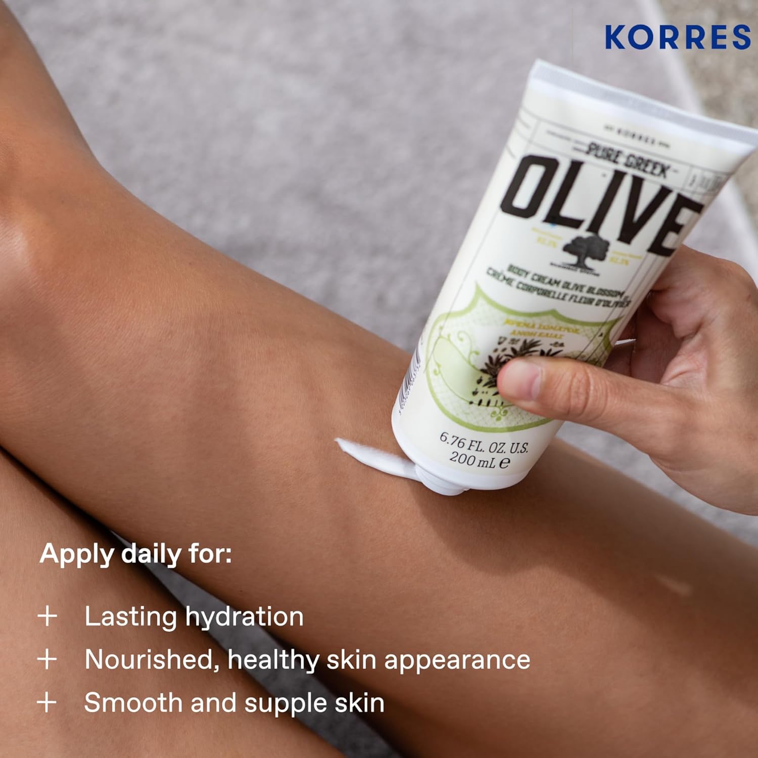 KORRES Olive Body Lotion for Dry Skin Moisturizer Cream with Vitamin E, Aloe and Pure Greek Olive Oil for Body Care, Hydrating & Nourishing for Smooth, Supple Skin, - Image 4
