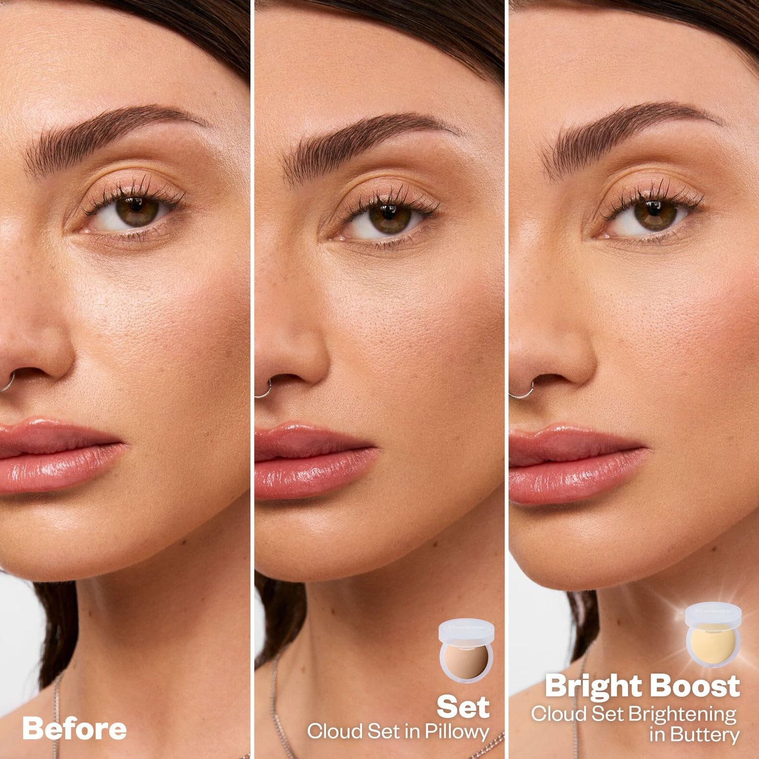 Kosas Mini Cloud Set Face Setting Powder - Smoothing Shine Control, Soft, Sheer Translucent Makeup Finish, Portable & Long-Lasting Loose Pressed Baking Powder - Comfy (Sheer Medium) - Image 8