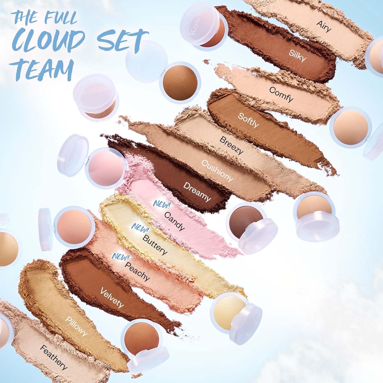 Kosas Mini Cloud Set Face Setting Powder - Smoothing Shine Control, Soft, Sheer Translucent Makeup Finish, Portable & Long-Lasting Loose Pressed Baking Powder - Comfy (Sheer Medium) - Image 7