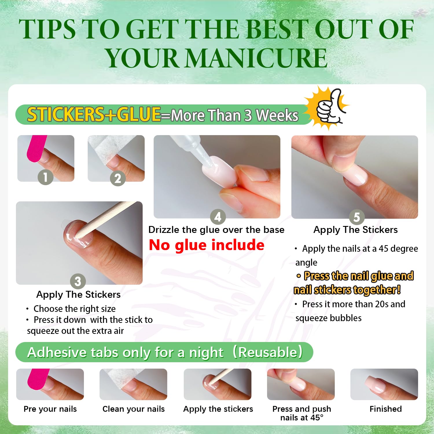 KQueenest Ombre Pink Press on Nails Short Medium Square Glue on Nails White and Pink, French Fake Nails Short Coffin, Spring Acrylic Nails Press on, Gradient Gel Nails For Women False Nails 24 Pcs - Image 5
