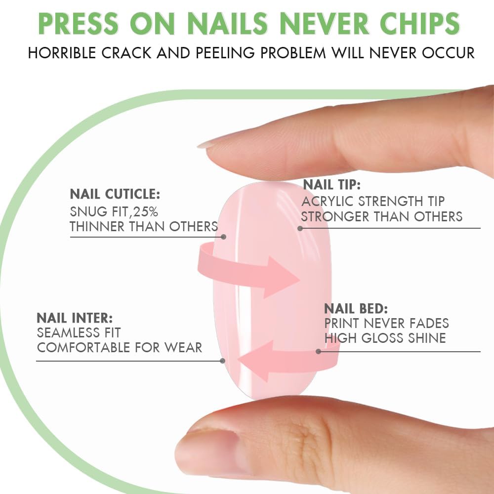 KQueenest Ombre Pink Press on Nails Short Medium Square Glue on Nails White and Pink, French Fake Nails Short Coffin, Spring Acrylic Nails Press on, Gradient Gel Nails For Women False Nails 24 Pcs - Image 4