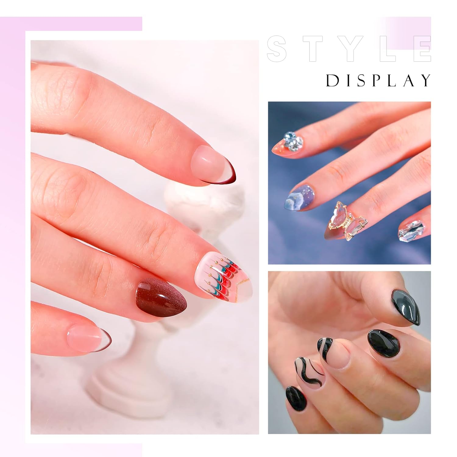 krofaue Almond Nail Tips 240pcs - Half Matte Short Press On Nails, 12 Sizes Pre-Shaped Extra Short Clear Tips for Full Cover Nail Extensions DIY - Image 4