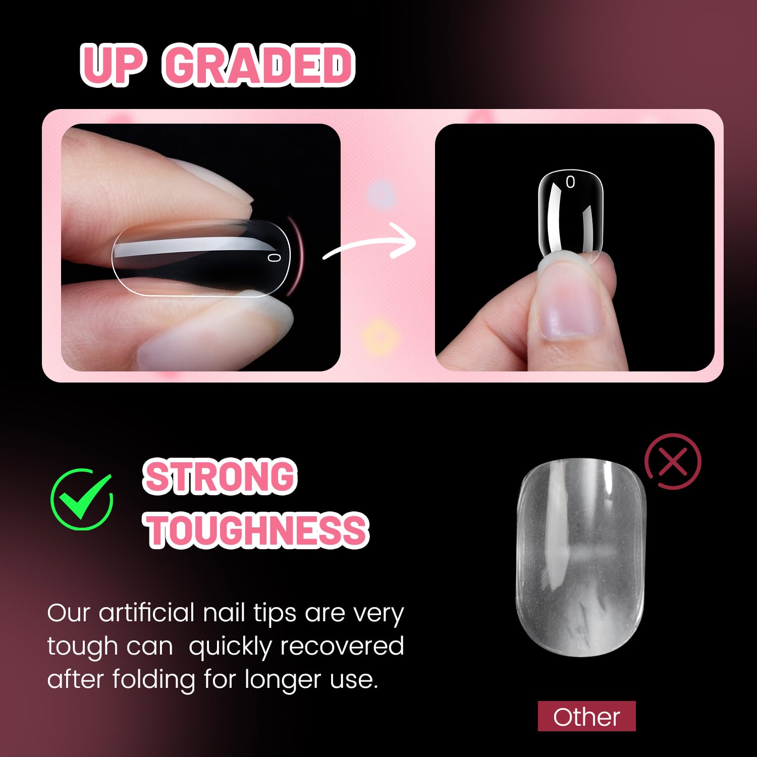 krofaue Kids Fake Nails - Short Oval Clear Nail Tips 240pcs Kids Press On Nails for Little Girls Full Cover Children Fake Nails Decoration 10 Sizes Artificial Acrylic Soft Gel Nail Tips - Image 3