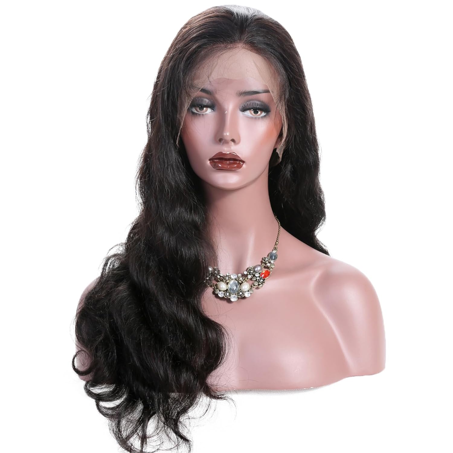 KUN Hair Body Wave 360 Lace Front Wigs Human Hair Pre Plucked Lace Wigs with Baby Hair 150% Density 360 Lace Frontal Wig for Women with Natural Hairline Natural Color 16 Inches