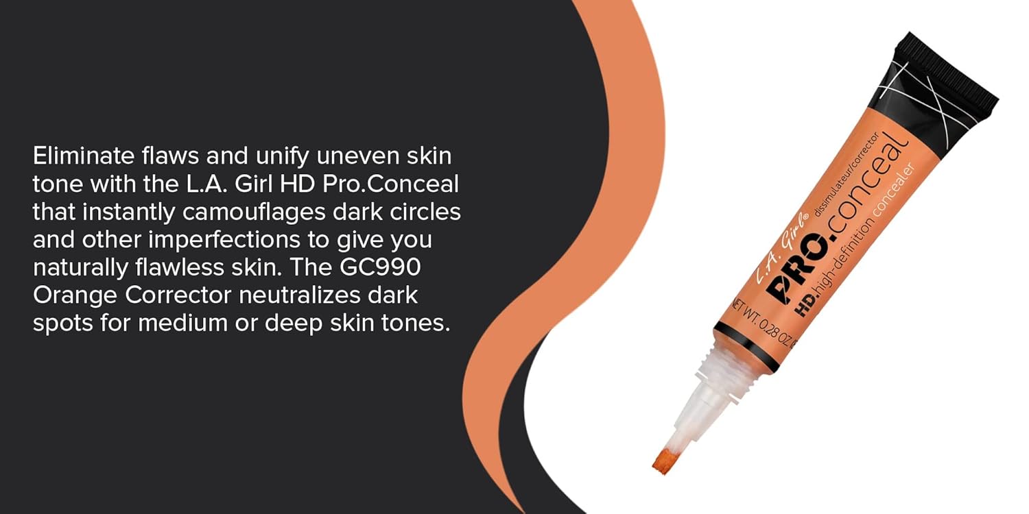 L.A. Girl Pro Conceal HD Concealer,0.28 Ounce (Orange Corrector) - Image 4