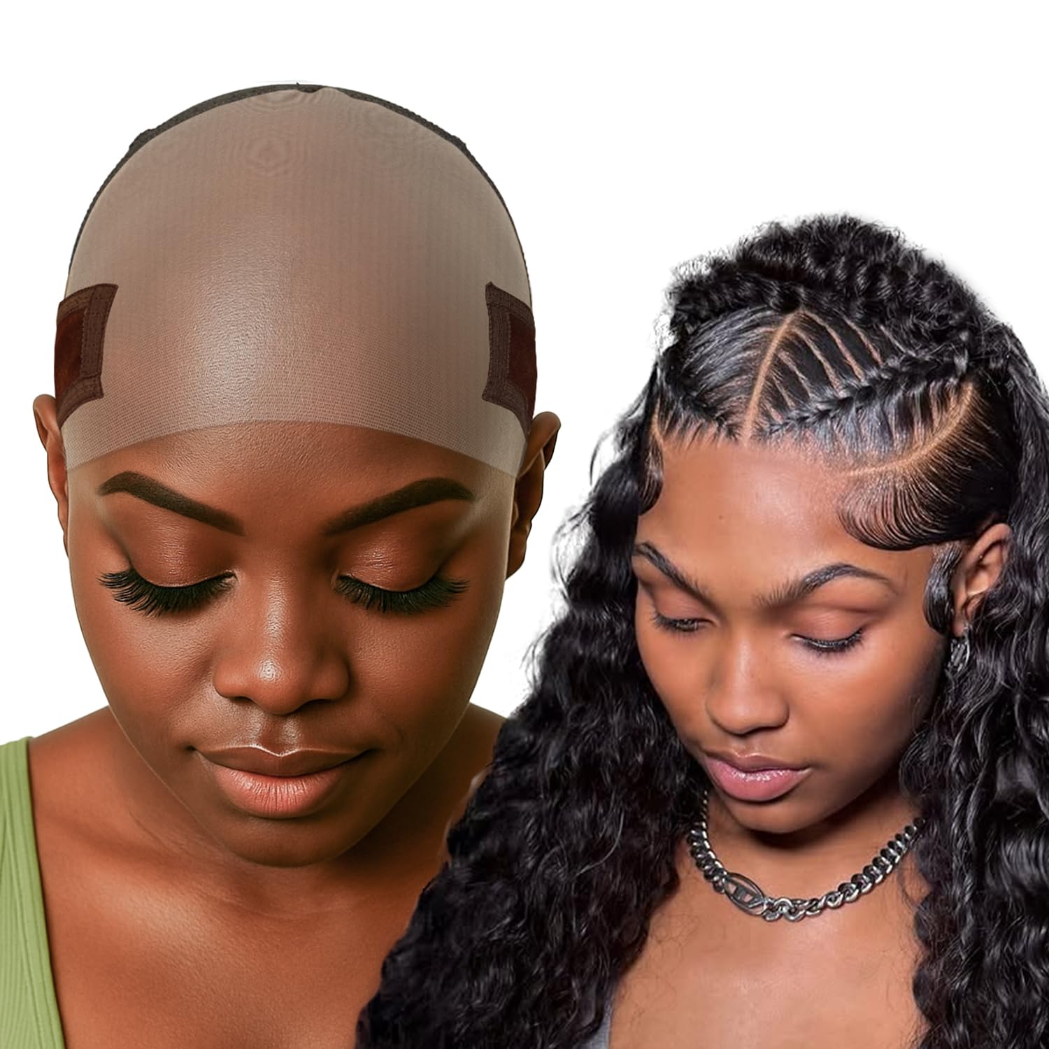 Labhairs Lace-MAX Wig Grip Cap for Women - Non Slip, Adjustable Wig Caps Holds Glueless Wigs Securely in Place, Reusable HD Lace Cap with Headband for Lace Front Wigs, One Size Fits All (Brown)