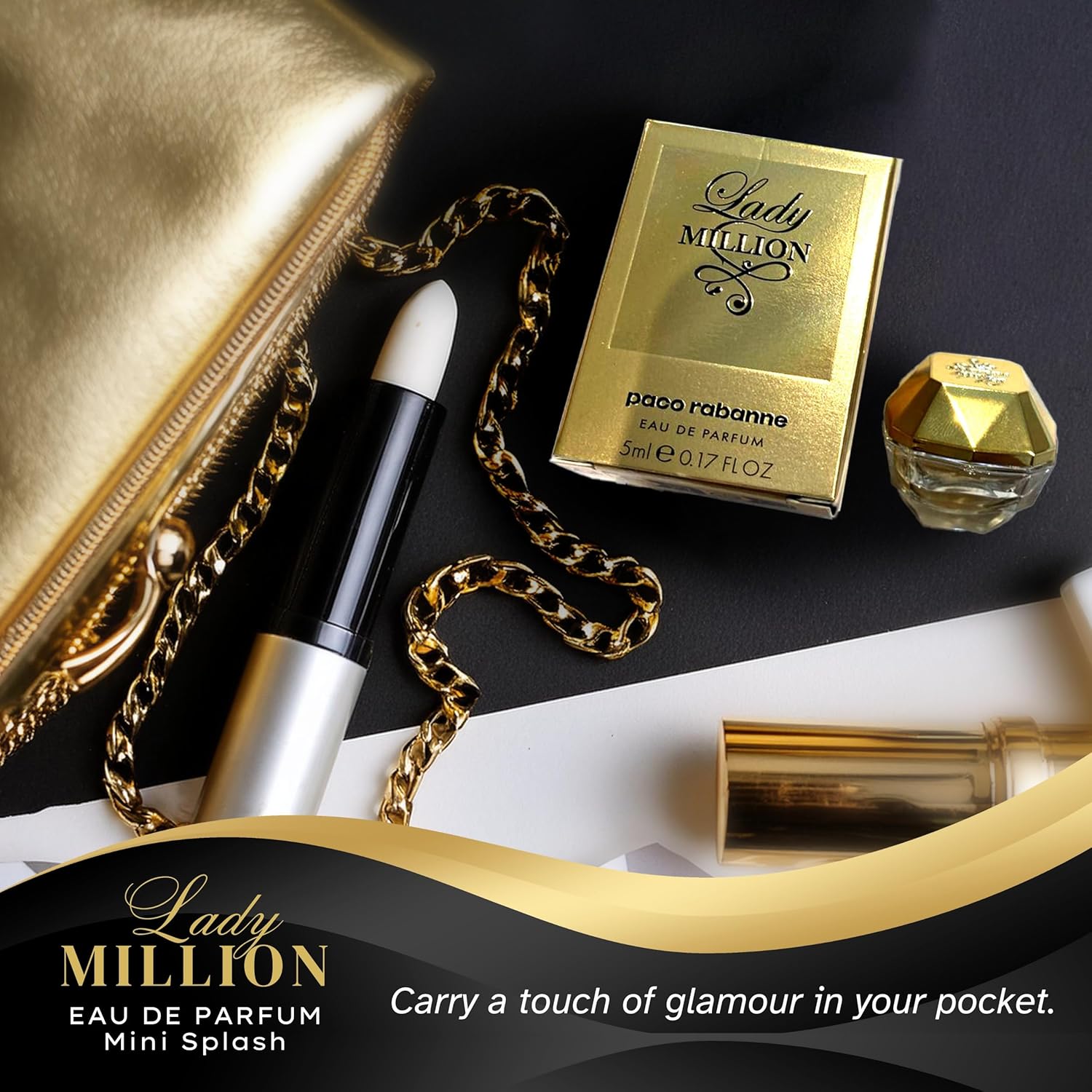 Lady Million Perfume for Women Mini Splash EDP 0.17 Fl oz - Image 3