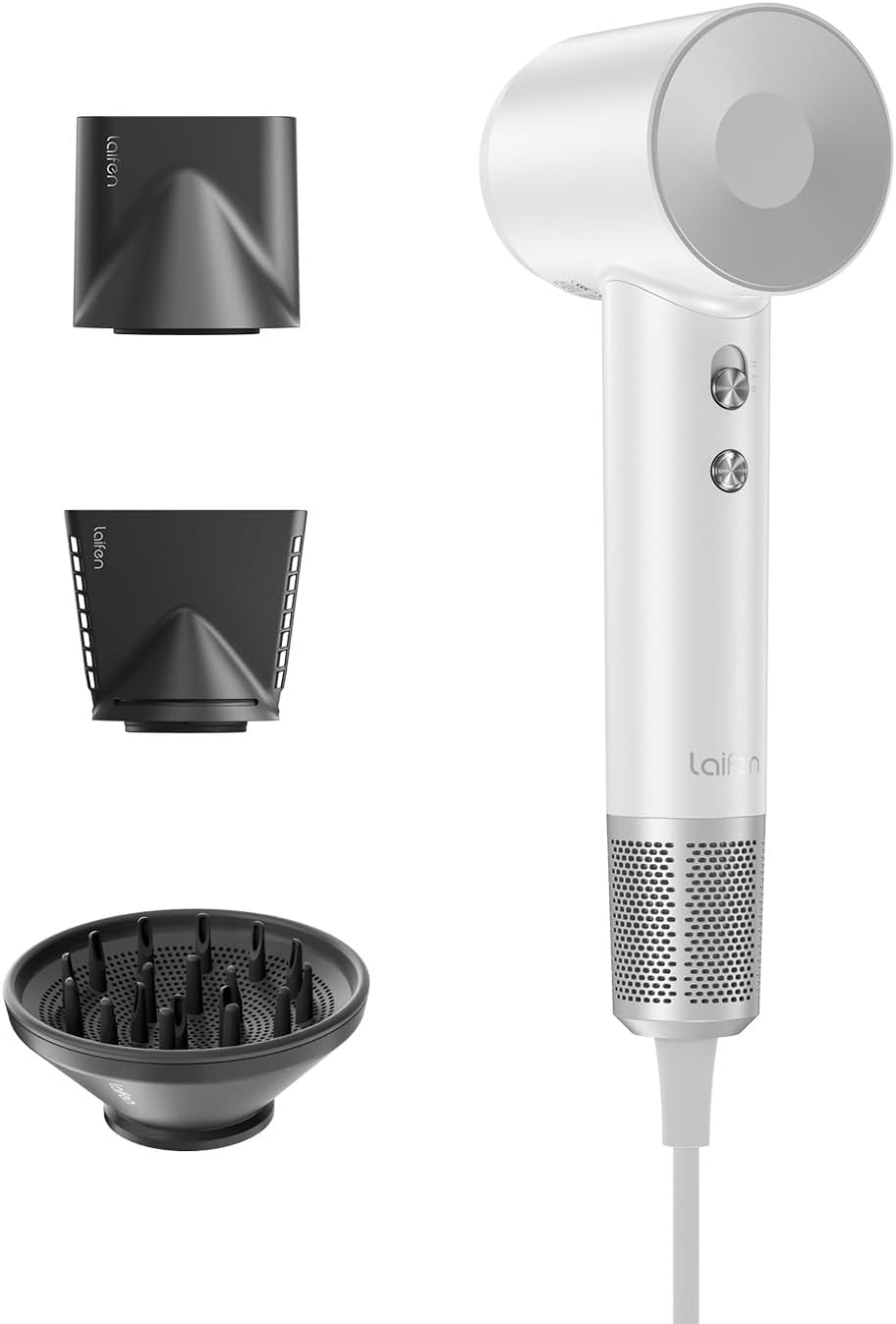 Laifen Hair Dryer, High Speed 200M Ionic Blow Dryer with 110, 000 RPM Brushless Motor for Fast Drying, Low Noise, Hairdryer with Magnetic Nozzle