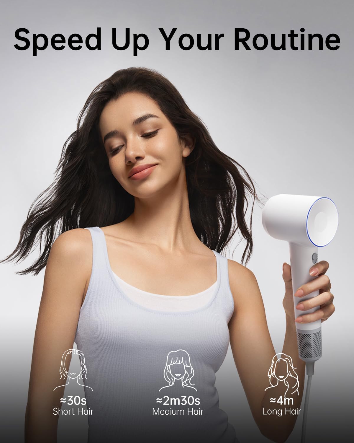 Laifen Hair Dryer SE, 200 Million Negative Ionic Blow Dryer with 105,000 RPM Brushless Motor 1400W Powerful Fast Drying High-Speed Low Noise Hairdryer with Magnetic Attachments - Image 2