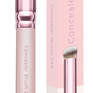 Lamora Concealer Makeup Brush Under Eye - Mini Angled Flat Top Kabuki Nose Contour Brush - Ideal for Concealing Blending Setting Buffing with Powder Liquid Cream Cosmetic - Pro Small Foundation Brush