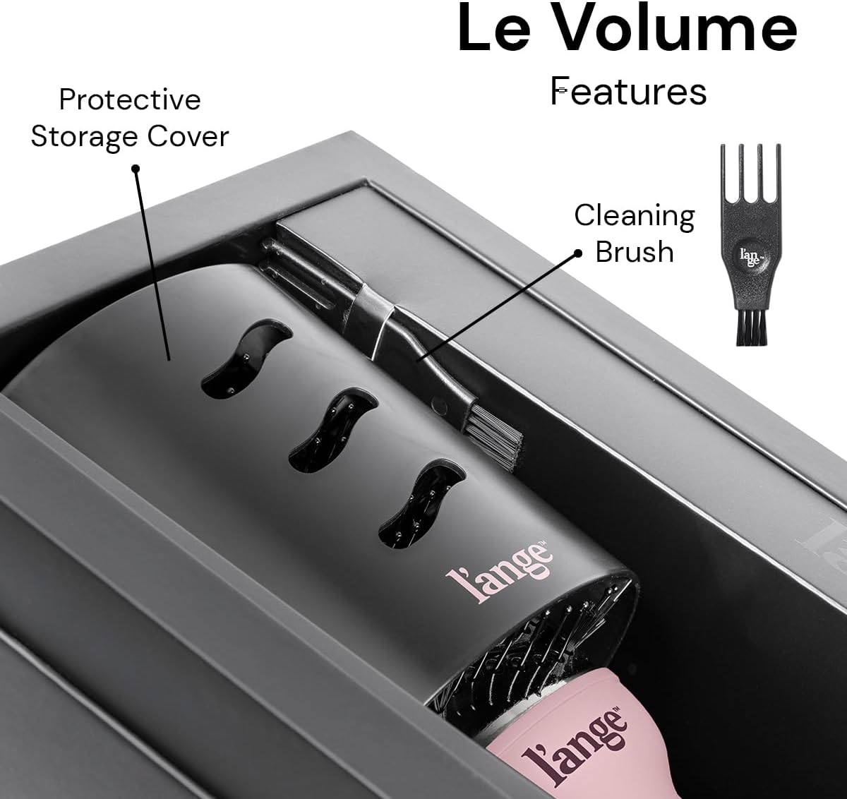L'ANGE HAIR Le Volume 2-in-1 Titanium Blow Dryer Brush | Hot Air Brush in One with Oval Barrel | Hair Styler for Smooth, Frizz-Free Results for All Hair Types (Blush - 75 mm) - Image 6