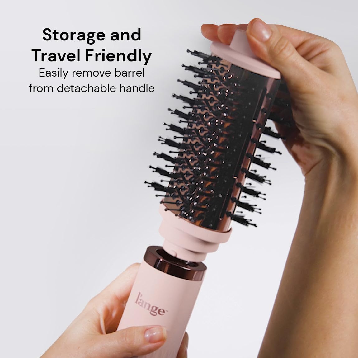 Lange Hair Multi Volume Series Hair Dryer Brush | Thermal Brush Blowout | Adjustable Settings Dual Voltage | Blow Dryer Volumizer | Lightweight Titanium Tool Travel Hair Care | (Blush - Oval 75mm) - Image 5