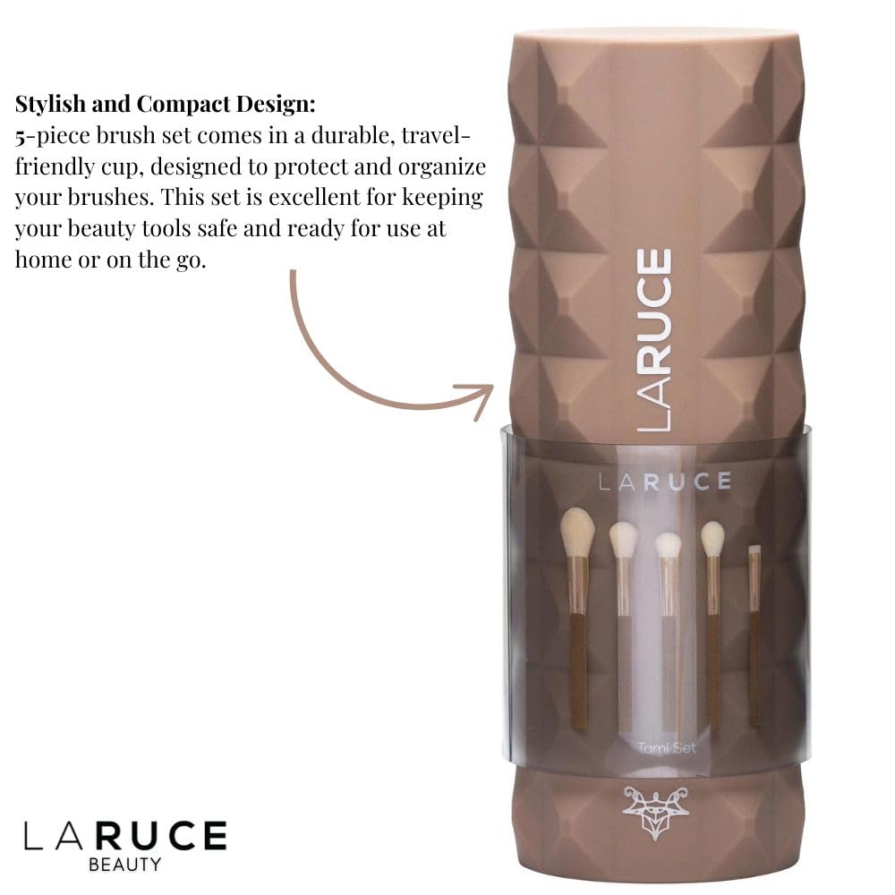 Laruce Beauty Makeup Brush Set – Set of 5 Premium Vegan Brushes for Full Face, Professional Makeup Brushes for Blush, Bronzer, Concealer, Eyeshadow, and Powder (5 pcs) - Image 3