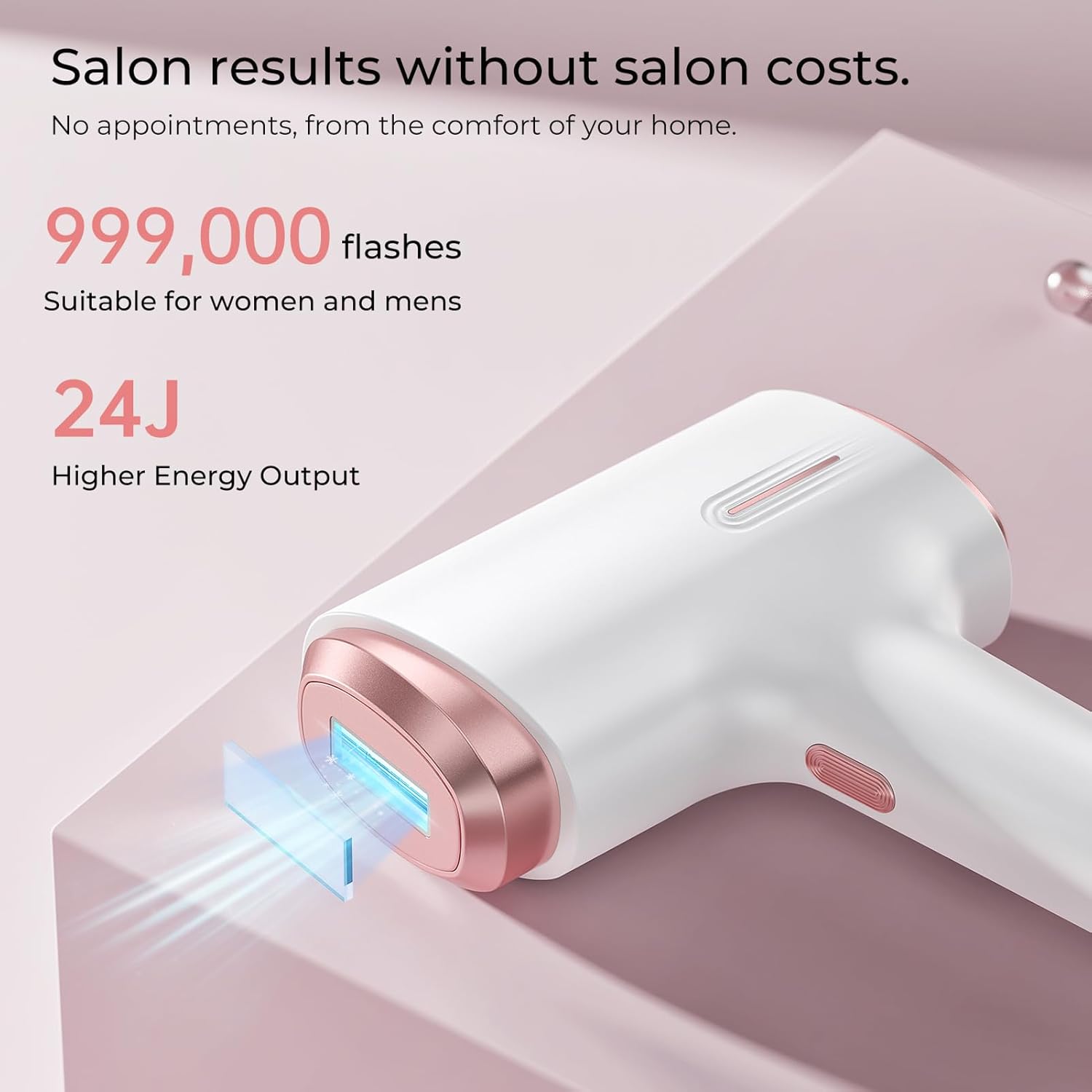 Laser Hair Removal for Women & Men, 45°F Ice-Cooling Contact, Safe & Virtually Painless Alternative to Salon IPL Hair Removal Device, Long-Lasting Hair Removal from Home, with Razor & Glasses - Image 9