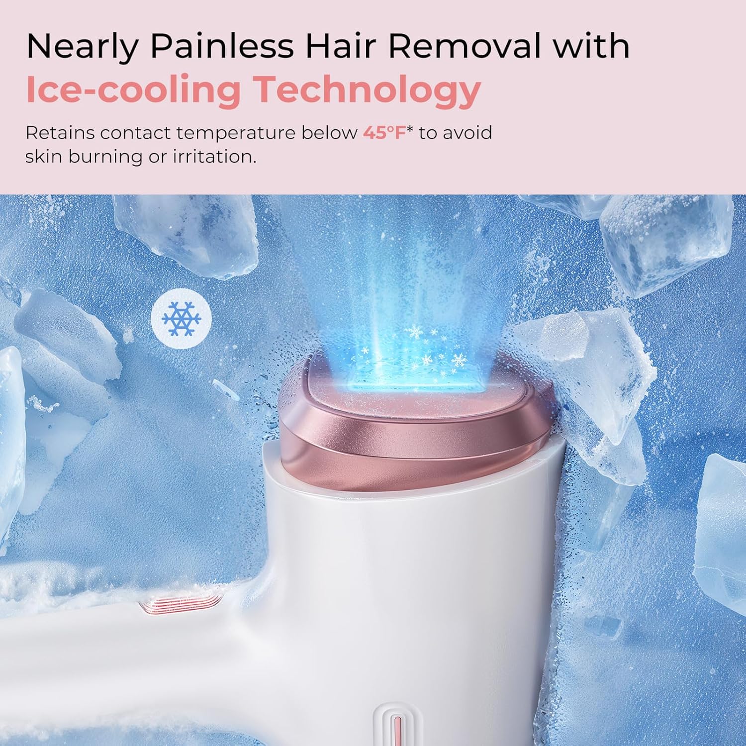 Laser Hair Removal for Women & Men, 45°F Ice-Cooling Contact, Safe & Virtually Painless Alternative to Salon IPL Hair Removal Device, Long-Lasting Hair Removal from Home, with Razor & Glasses - Image 6
