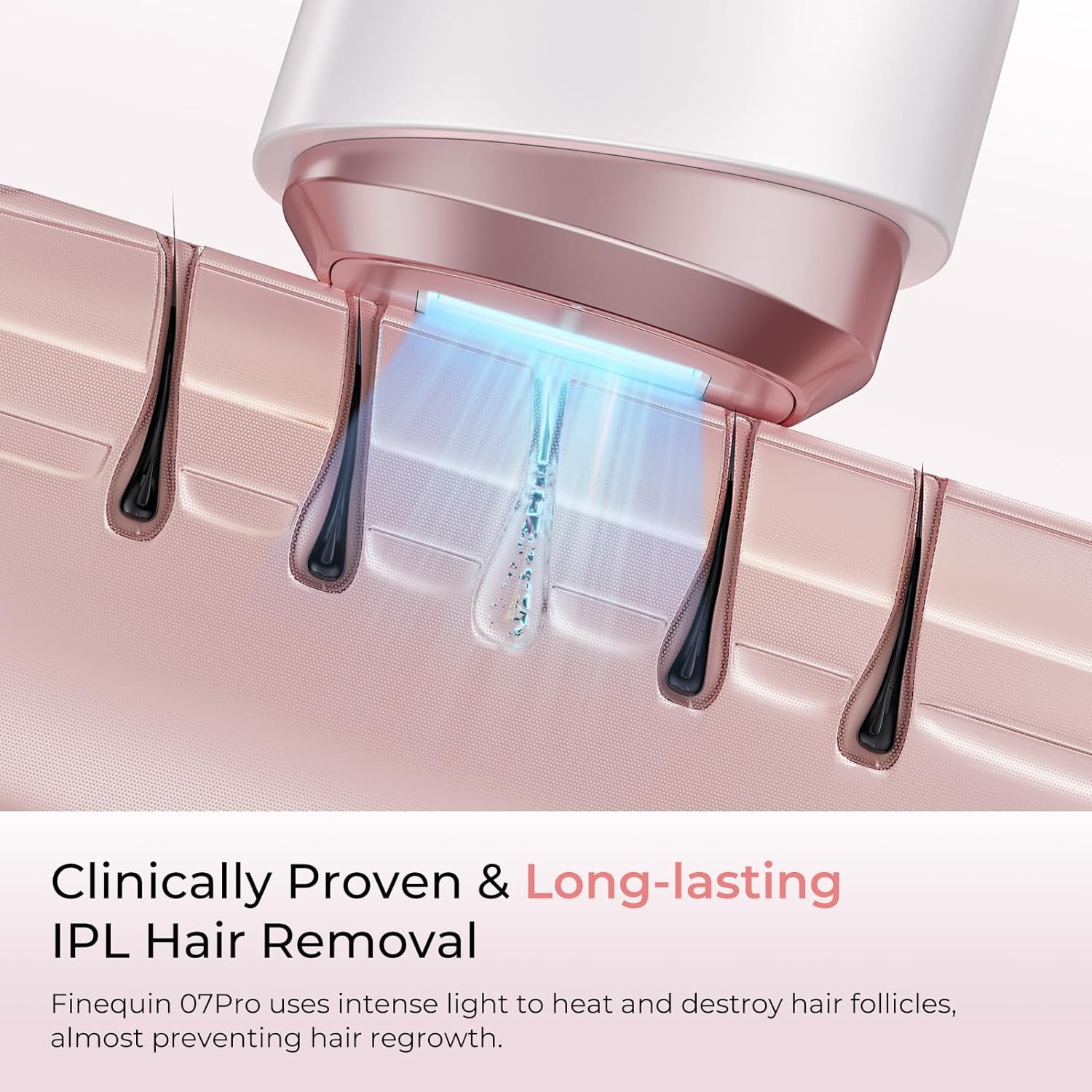 Laser Hair Removal for Women & Men, 45°F Ice-Cooling Contact, Safe & Virtually Painless Alternative to Salon IPL Hair Removal Device, Long-Lasting Hair Removal from Home, with Razor & Glasses - Image 7