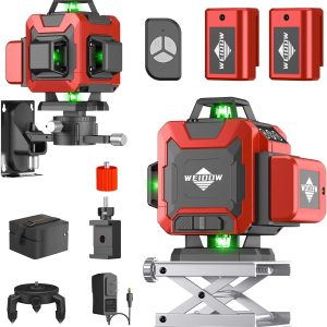 Laser Level,WEIDDW 4D 16 Lines Laser Level 4x360 Self Leveling Tool for Construction and Picture Handing Green Cross Line Vertical and Horizontal Line leveler Tool