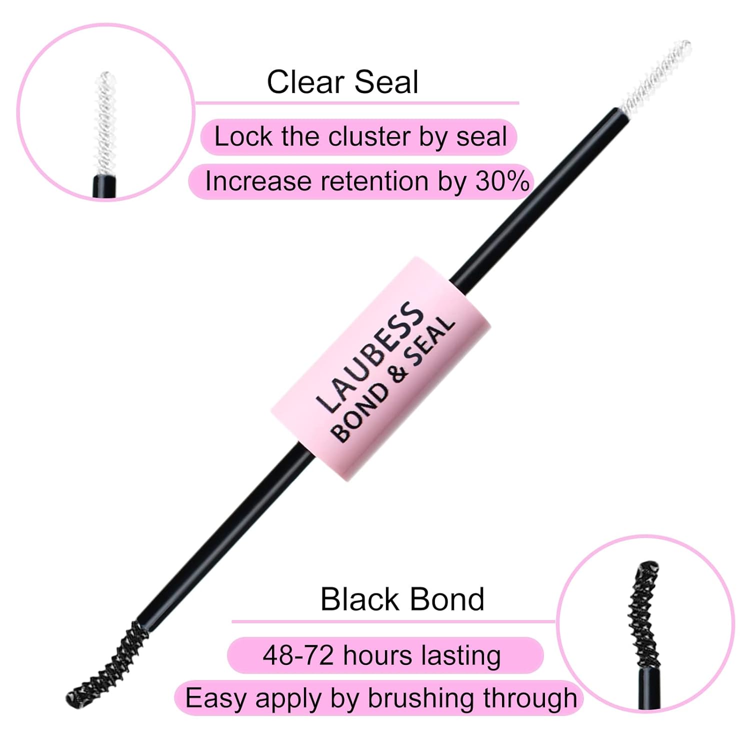 Lash Bond and Seal Mascara for Long Lasting Waterproof Eyelash Extensions - 5ml+5ml - Image 2