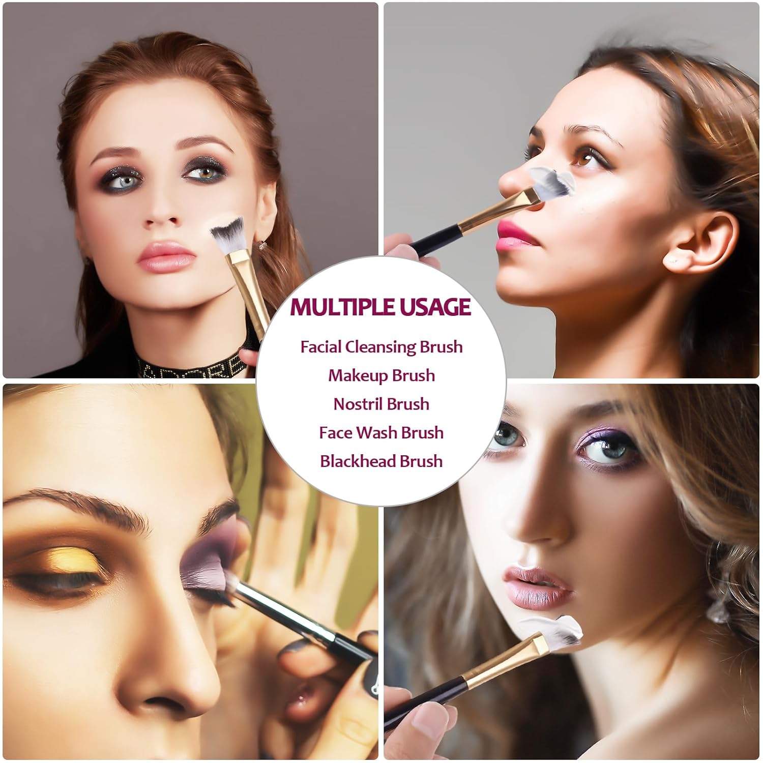 Lash Cleansing Brush, 5 Pcs Eyelash Shampoo Curved Brushes for Lash Extension Deep Cleaning Soft Makeup Removal Lash Brush Cleaner Facial Cleaning Brush for Home and Salon Use Bath Makeup Tools - Image 6