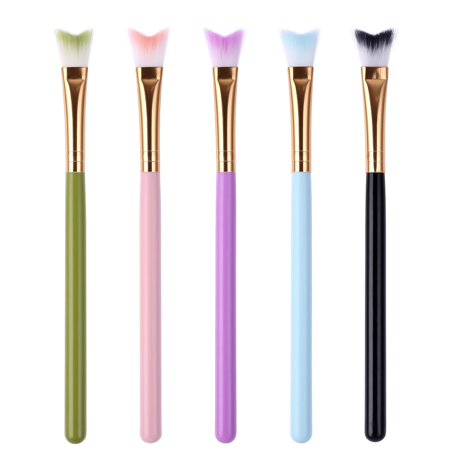 Lash Cleansing Brush, 5 Pcs Eyelash Shampoo Curved Brushes for Lash Extension Deep Cleaning Soft Makeup Removal Lash Brush Cleaner Facial Cleaning Brush for Home and Salon Use Bath Makeup Tools