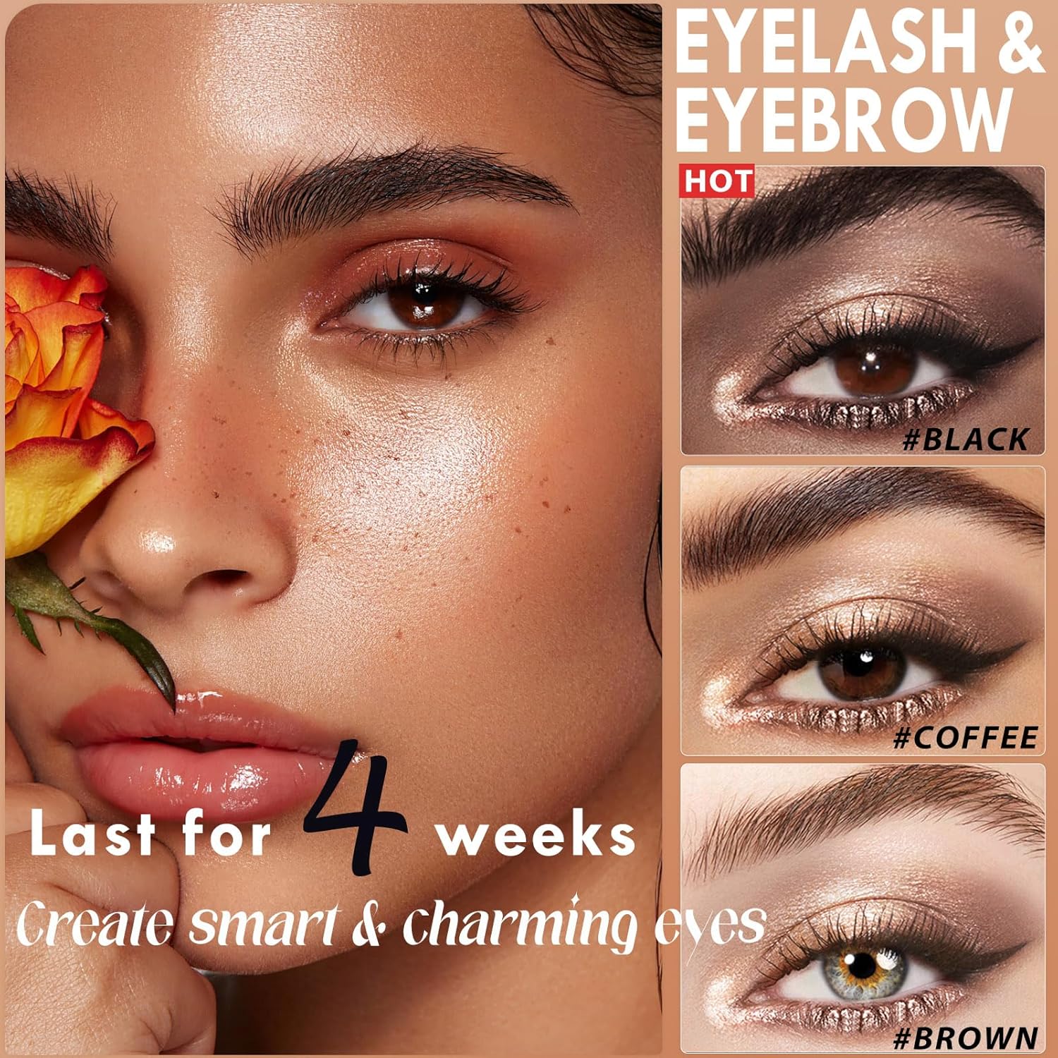 Lash Color Kit, Lasting for 4 Weeks Professional Eyelash & Eyebrow Color Kit, Instant Eyelash Color with Natural Ingredients, Safe & Easy to Use at Home 7ml (Coffee) - Image 2