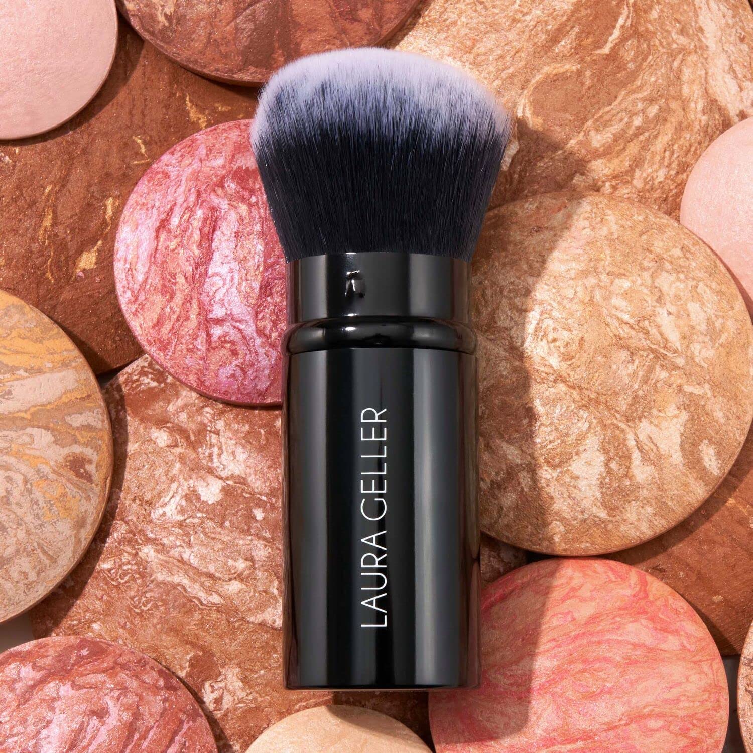 LAURA GELLER NEW YORK Baked Balance-n-Brighten Foundation with Retractable Airbrush Kabuki Brush Makeup Set, Medium (2 Piece) - Image 7