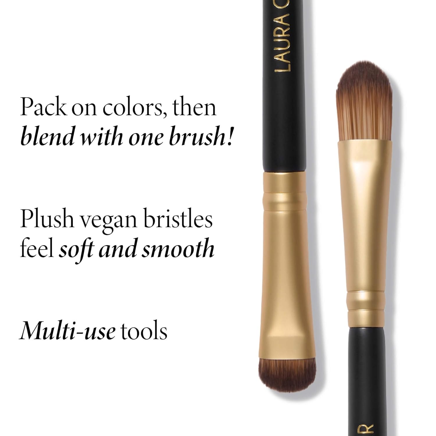 LAURA GELLER NEW YORK Dual-Ended Eyeshadow Brush - Domed Shader & Blending Brush for Baked and Pressed Eyeshadow Application - All Over Eye Makeup Brush - Image 2