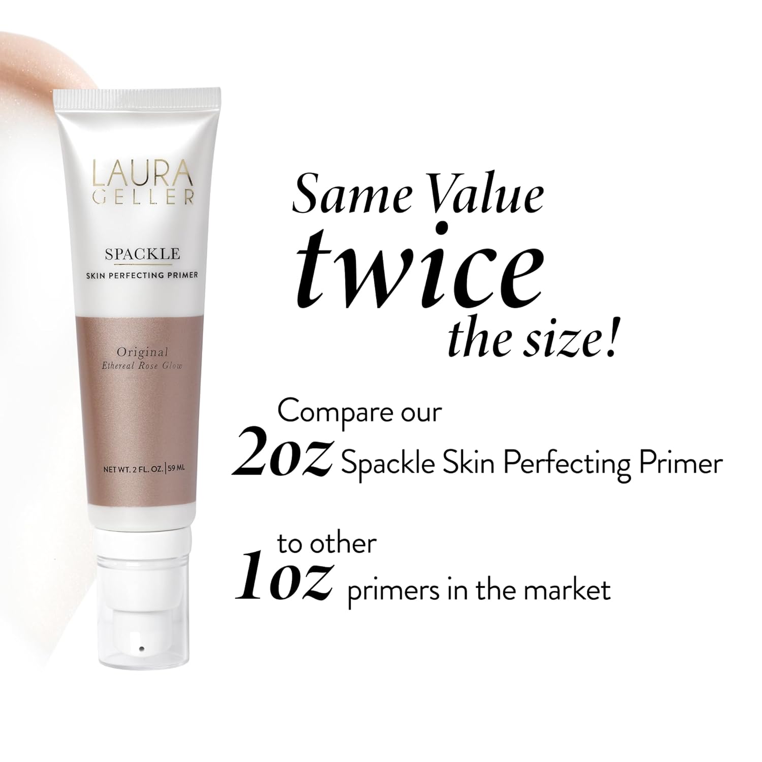 LAURA GELLER NEW YORK Spackle Primer - Ethereal Rose Glow - Super-Size 2 Fl Oz - Hyaluronic Acid Makeup Primer for Mature Skin - Image 6