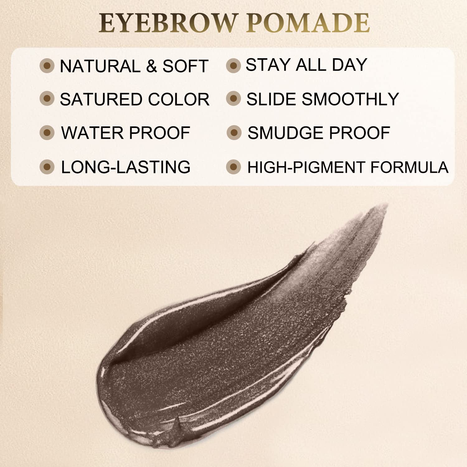 LAVONE Eyebrow Stamp Pencil Kit for Eyebrows Makeup, with Waterproof Eyebrow Pencil, Eyeliner, Eyebrow Pomade, and Dual-ended Eyebrow Brush - Dark Brown - Image 5