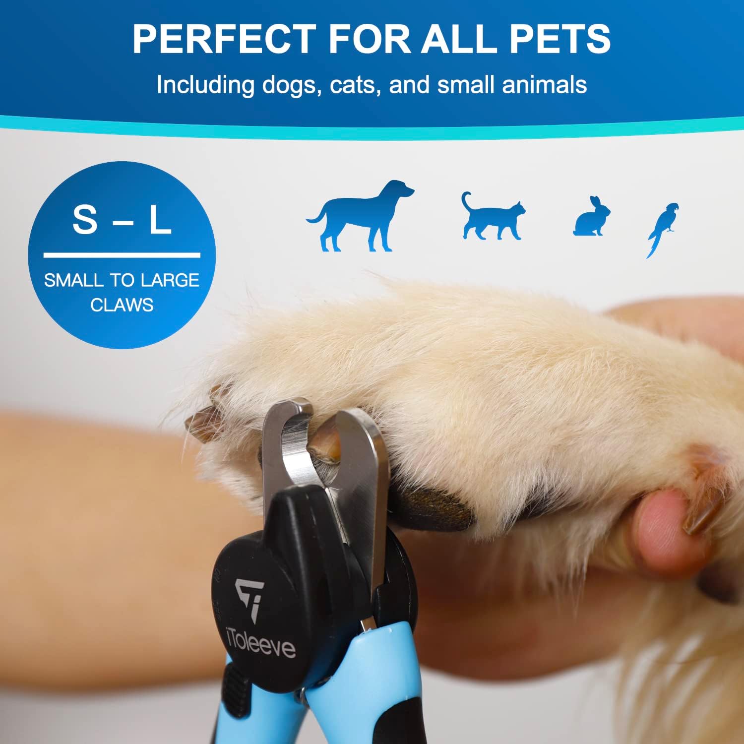 LED Dog Nail Clipper with Light, Illuminates Nails or Bloodline for Safe and Easy Trimmers, Extra Sharp for Thick Nails, Quick Sensor, Avoid Over Cutting Toenail, for Cats & Dogs - Image 5