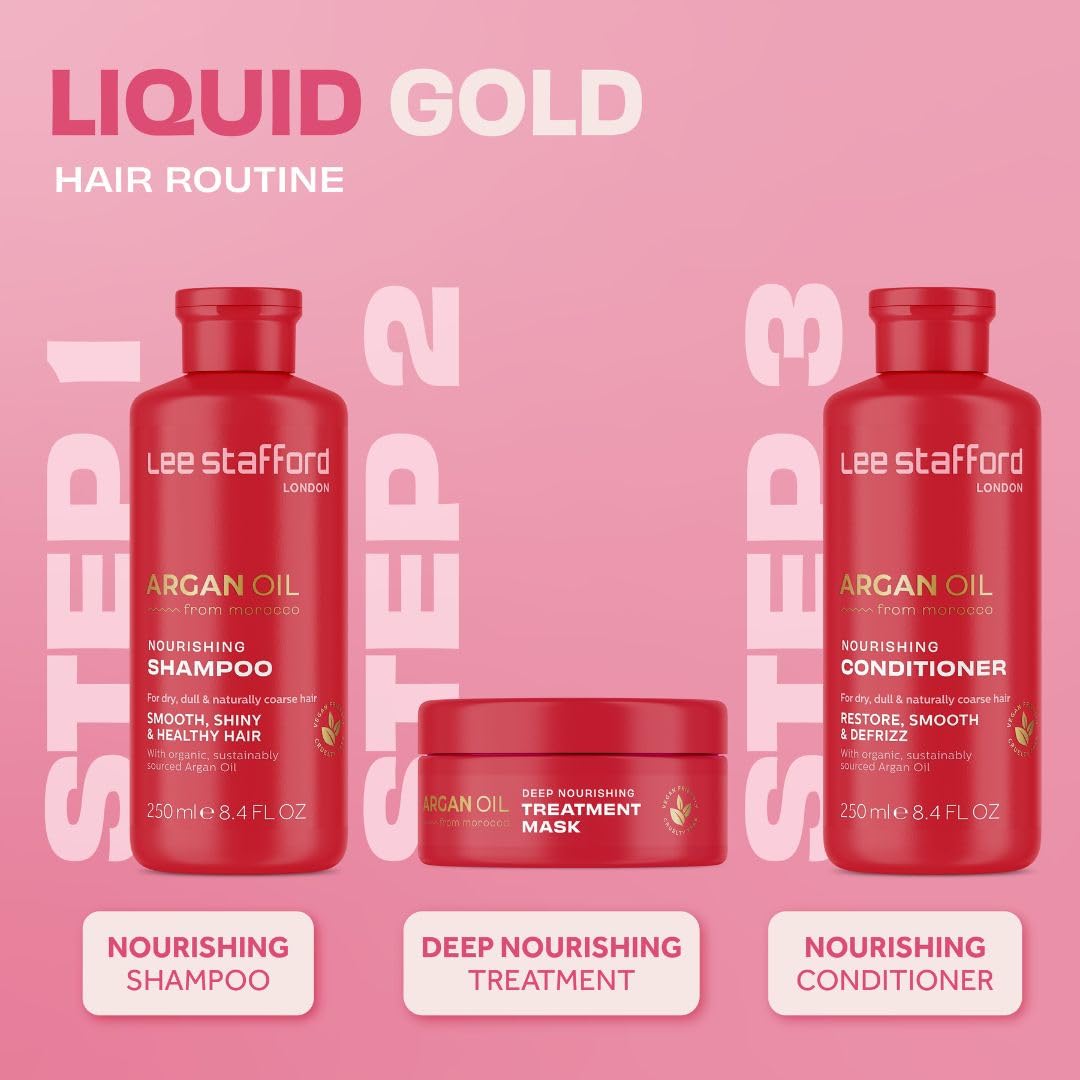 Lee Stafford Hydrating Hair Mask | Argan Oil Collection - Deep Conditioning Moroccan Treatment, Best for Dry, Damaged Hair to Restore and Repair Moisture & Shine, 5 Minute Leave-In, 6.7 Fl Oz - Image 4