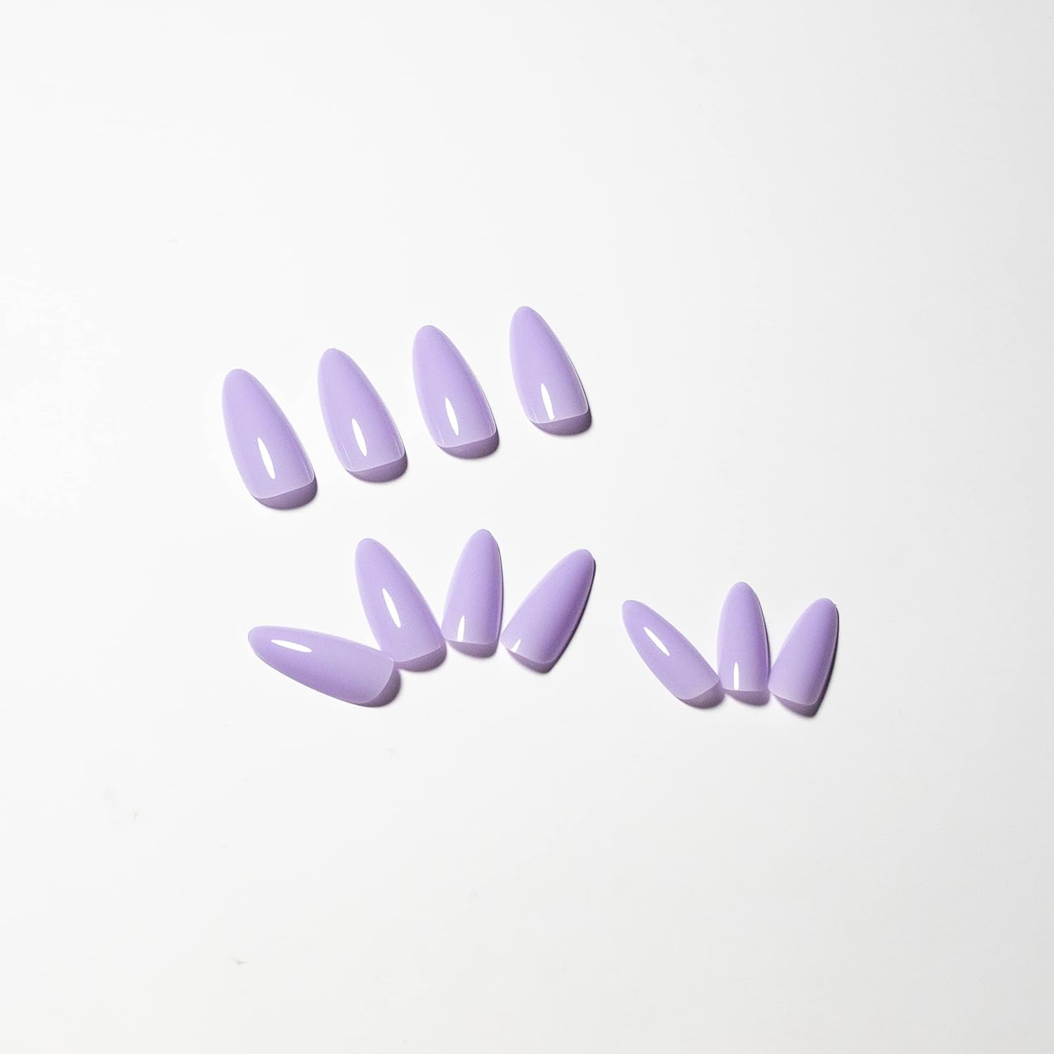 Light Purple Press on Nails Medium Stiletto Almond,KQueenest Pure Color Acrylic Nails Kit Reusable Fake Nails with Feature Protective UV Coating for Women Nail Art Manicure in 24PCS - Image 6