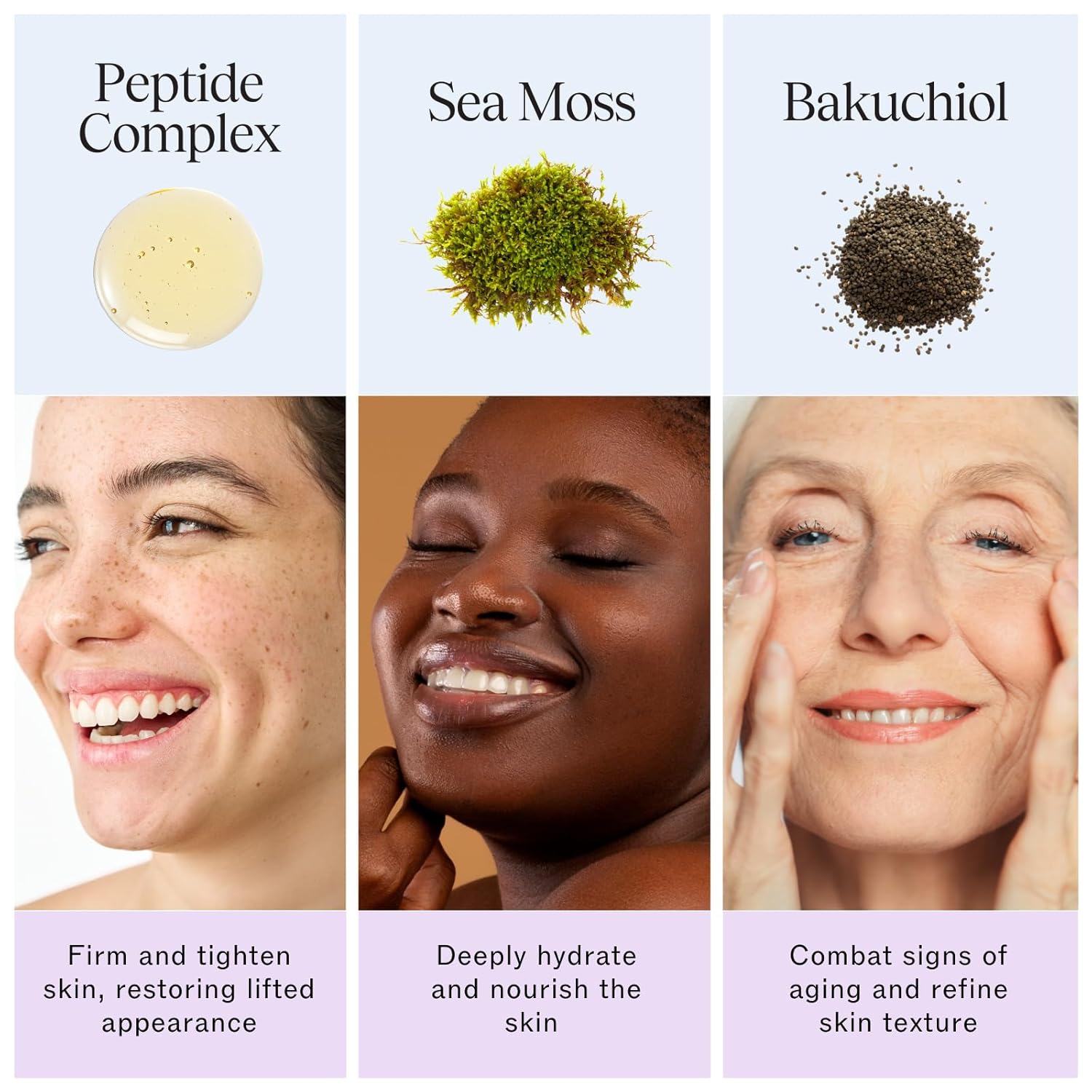 LilyAna Naturals Bakuchiol Face Lift Cream with Sea Moss and Peptide Complex - Face Cream for Women - Moisturizing and Lifting Facial Cream - Anti-Aging Overnight Moisturizer - Made in the USA - 1 oz - Image 3