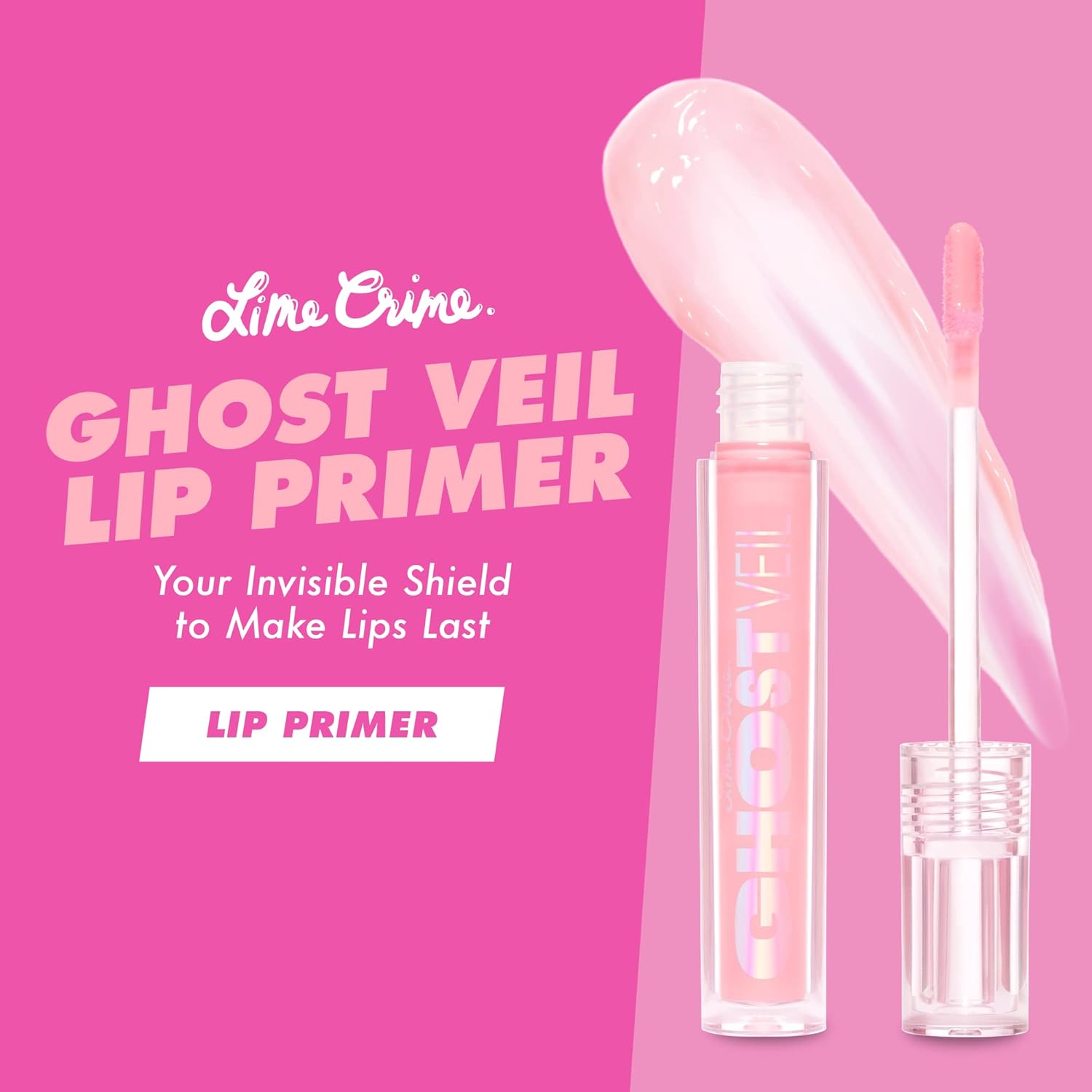 Lime Crime Ghost Veil Lip Primer, Translucent Sheer Pink - Extends the Life of Lipstick - Lightweight and Super Sheer Smoothing Base for Long Lasting Quality - Vegan & Cruelty-Free - Image 2