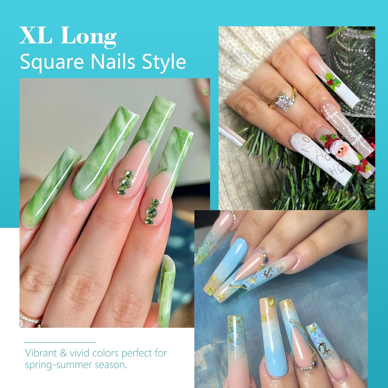 Lionvison Square Nail Tips NO C Curve, 504PCS XL Long Straight Flat Pre Shaped False Nails, Half Cover Clear Nail Tips for Acrylic Nails, French Nail Extensions for Nail Salon Home DIY, 12 Sizes - Image 2