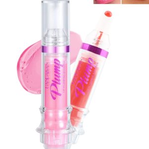 Lip Plumping Booster-2Colors Spicy Lip Plumper Oil Lip Gloss,Plump and Pout Lip Plumper Hydrating Lip GLaze, Enhancing Plump Effect for Fuller Lips,Valentine's Day Makeup Gift for Women-05+06