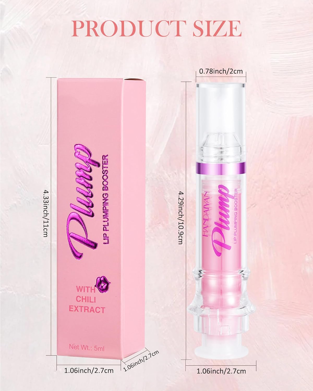 Lip Plumping Booster-2Colors Spicy Lip Plumper Oil Lip Gloss,Plump and Pout Lip Plumper Hydrating Lip GLaze, Enhancing Plump Effect for Fuller Lips,Valentine's Day Makeup Gift for Women-05+06 - Image 7