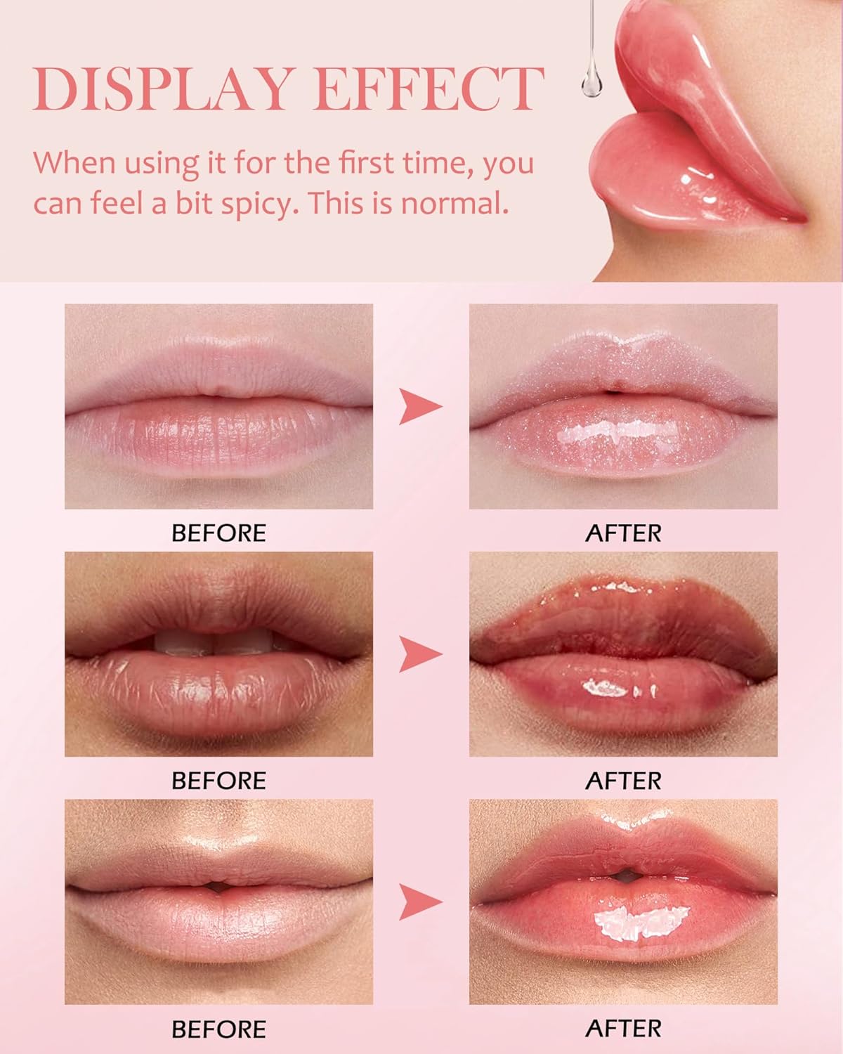 Lip Plumping Booster-2Colors Spicy Lip Plumper Oil Lip Gloss,Plump and Pout Lip Plumper Hydrating Lip GLaze, Enhancing Plump Effect for Fuller Lips,Valentine's Day Makeup Gift for Women-05+06 - Image 5