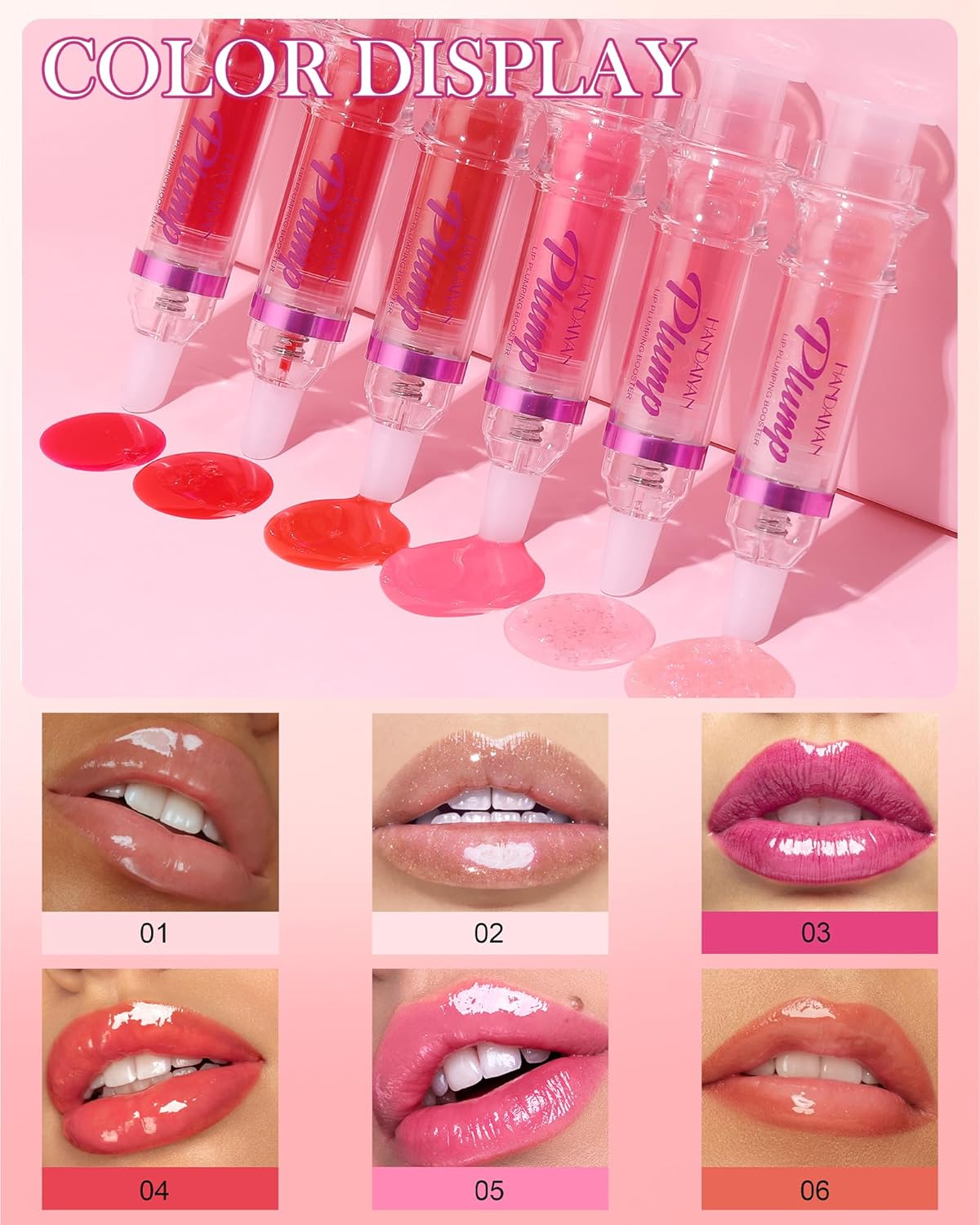 Lip Plumping Booster-2Colors Spicy Lip Plumper Oil Lip Gloss,Plump and Pout Lip Plumper Hydrating Lip GLaze, Enhancing Plump Effect for Fuller Lips,Valentine's Day Makeup Gift for Women-05+06 - Image 4