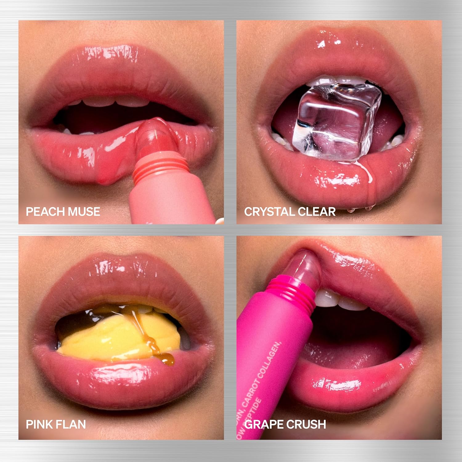 LipLock Jelly Serum for Dry Lips, Long-Lasting, Hydrating, Plumping, Glossy Mask with Rose PDRN, Carrot Collagen, Pillow Peptide, Moisturizing Tinted Lip Balm. (Grape Crush) - Image 6