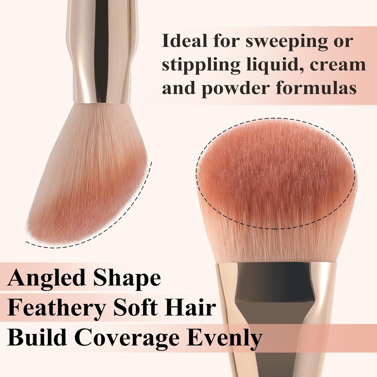 Liquid Blush Brush Angled for Cheek Makeup,Cream Foundation Contour Bronzer highlight Blending, Angled Face Makeup Tool (Multitask Face Brush) - Image 2
