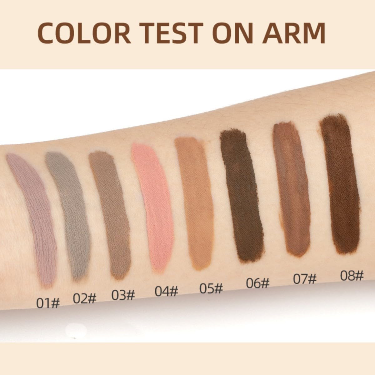 Liquid Eyeshadow Set Matte Brown Toned Eye Shadow Nude Eyeshadow Base Long Lasting(8 Color)#A - Image 2