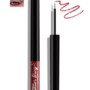 Liquid Glitter Eyeliner, Metallic Shimmer Liquid Eyeshadow, High Pigmented Dark Red Color Chameleon Diamond Eye Liner, Long Lasting Waterproof Smudge-proof Sparkly Shiny Eye Makeup Gift for Women-06