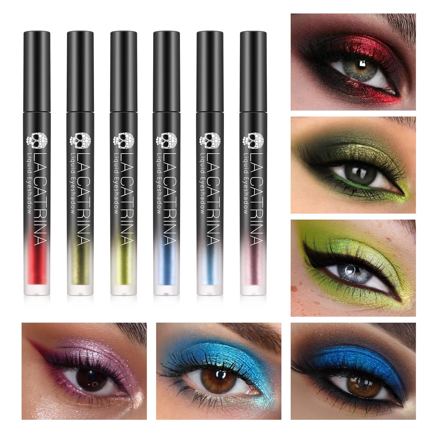 Liquid Shimmer Eyeshadow, Blue Liquid Eye Shadow for Sensitive eyes, Metallic Multi-Dimensional Finish for Fresh Eye Looks One-Swipe Coverage Eyeliner for Women & Girls Eye Brightening Flash Makeup - Image 4